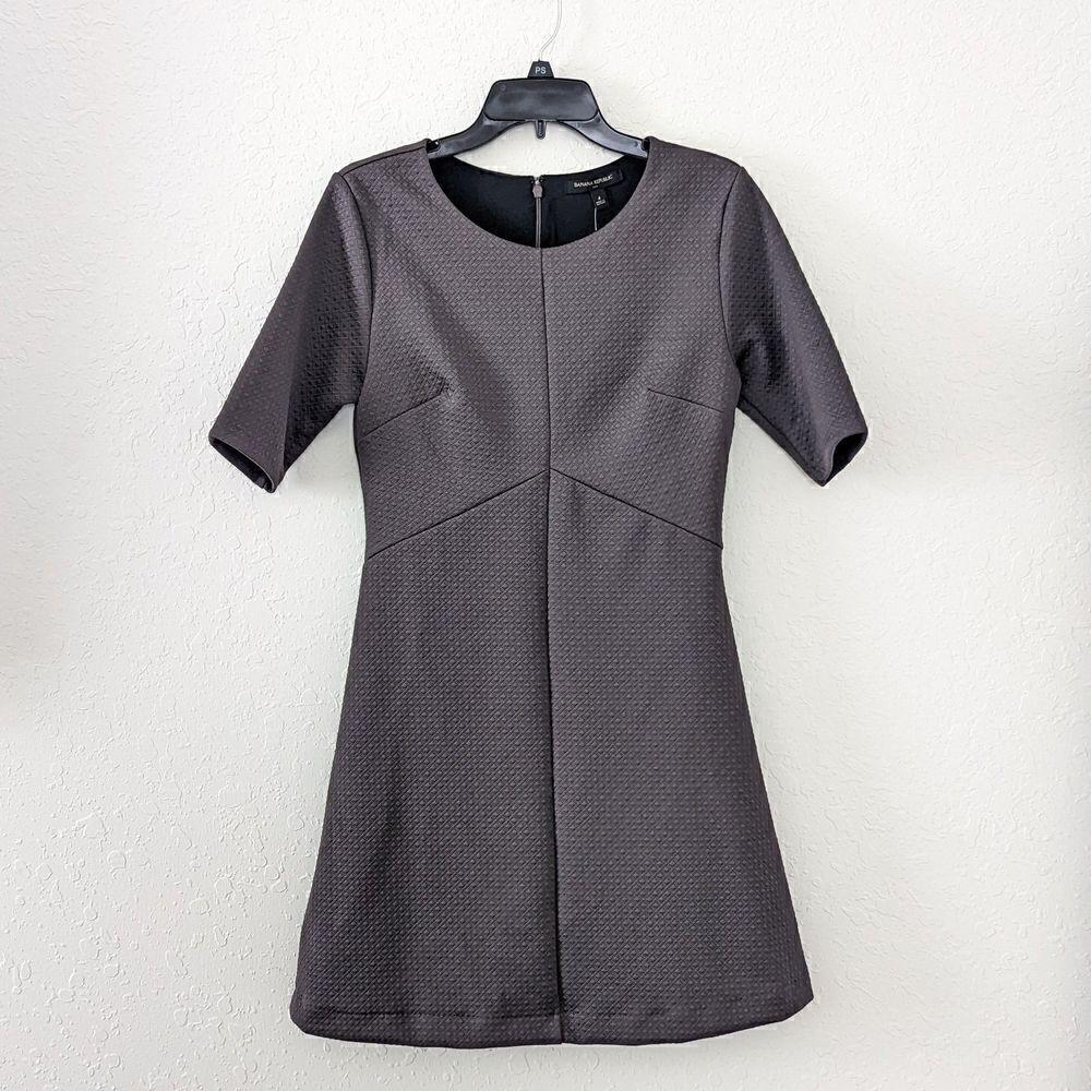 NWT Banana Republic Dress Women's Fit & Flare Midi Gray Brand New Dark Academia